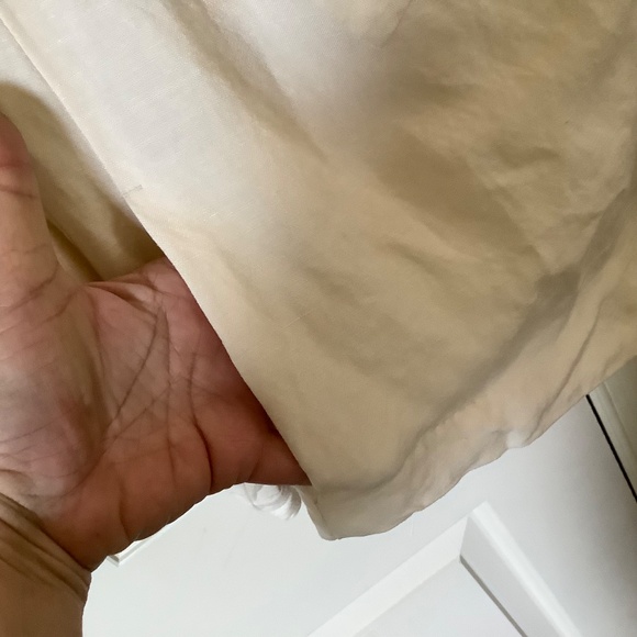 H by Halston Draped Zip Front Linen Blend Blazer Ecru SZ 14 - Picture 5 of 16